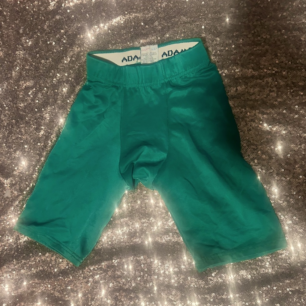 Boy vintage Adams long compression shorts Green sz 24-26